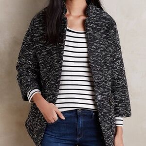 Anthro Elevenses Minka Coat Jacket Small Textured Knit Open Blazer